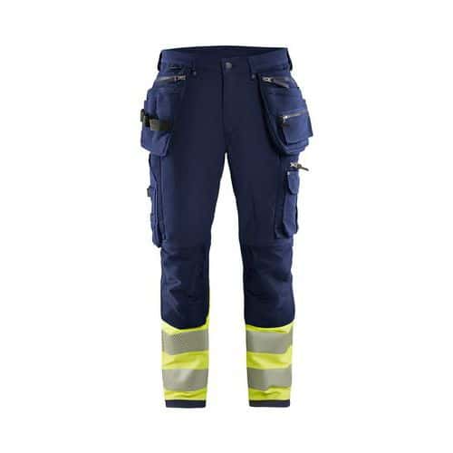 Pantalon haute-visibilité à stretch 4D marine jaune fluo - Blåkläder