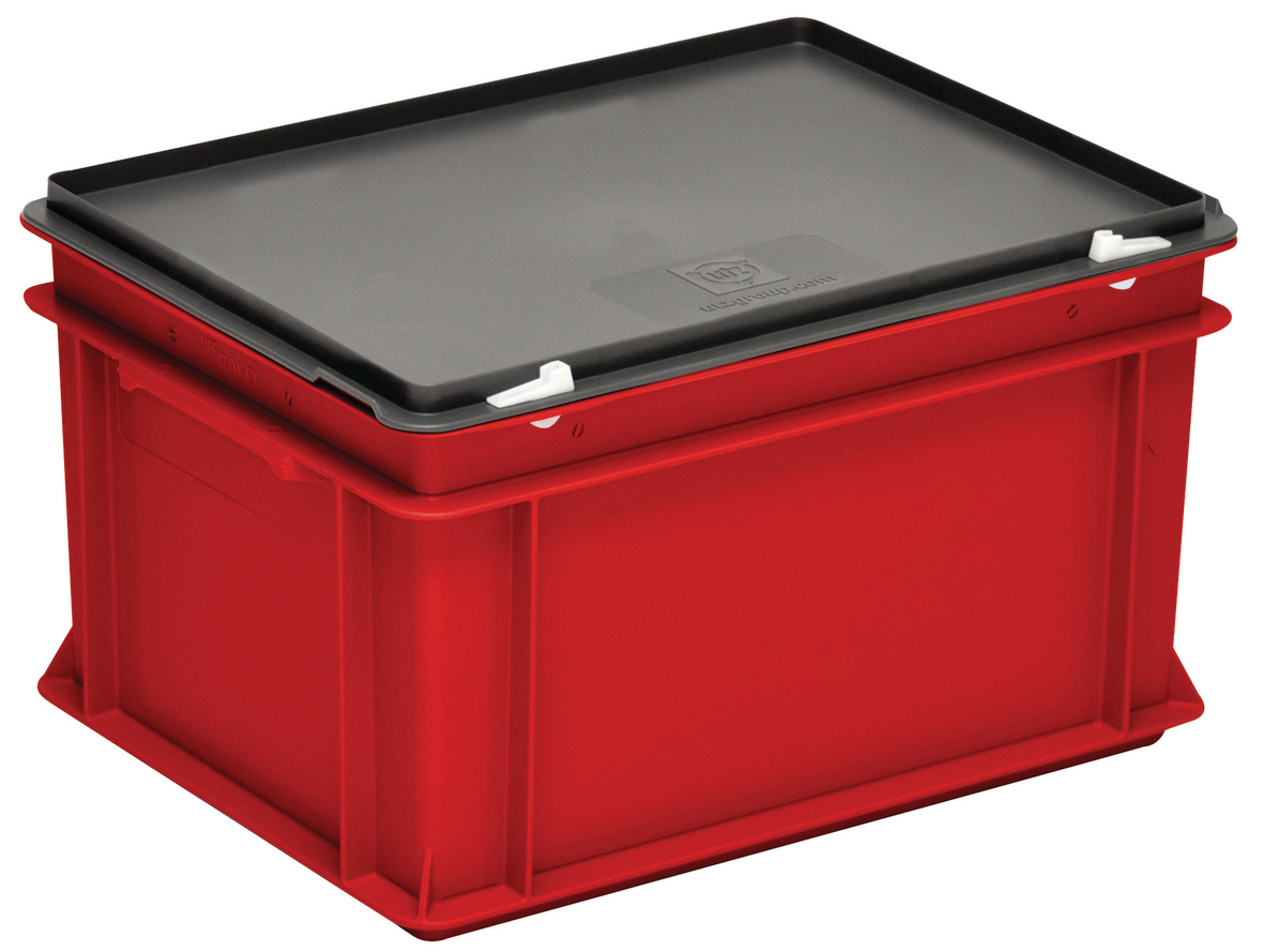 Bacs à couvercle RAKO rouge - 400x300mm - 10 à 60 L - Manutan.fr