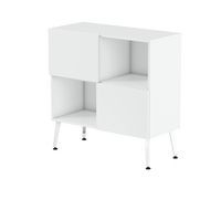 Rangement bas Teni pied métal lg.100 cm ht. 101 cm 2 portes à damier