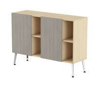 Range. bas Teni pieds métal lg.140 cm ht.101 cm 2 portes 2 niches