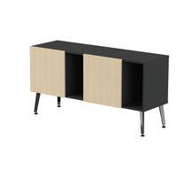 Rangement bas Teni pieds métal lg.140 cm ht.74 cm 2 portes 2 niches