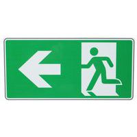 Panneau Sortie de secours flèche gauche aluminium - Manutan expert
