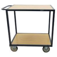 Chariot acier 2 plateaux bois - Force 400 à 500 kg - Manutan Expert