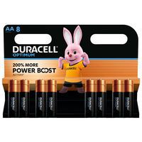 Pile Alcaline Optimum AA - 8 unités - Duracell