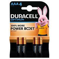 Pile Alcaline Optimum AAA - 4 unités - Duracell