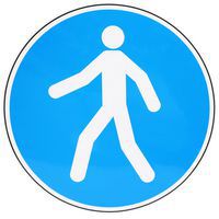 Panneau obligation - Passage piétons - Adhésif - Manutan Expert