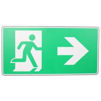 Panneau Sortie de secours flèche à droite - PVC - Manutan Expert