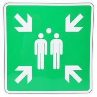 Panneau évacuation Point rassemblement adhésif - Manutan Expert