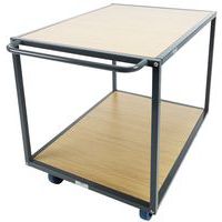 Chariot acier 2 plateaux bois - Force 400 à 500 kg - Manutan Expert