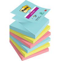 Lot 6blocs 90feuilles 76x76mm assorties z notes super sticky - Post-it thumbnail image