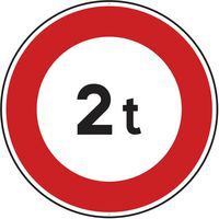 Panneau de signalisation Limitation de tonnage 2 t - Kelias - Manutan.fr