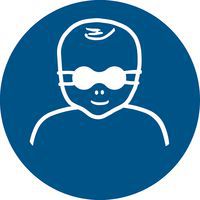 Panneau picto protection des yeux opaque pour enfants obligatoire