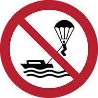 Panneau pictogramme Interdiction de faire du parachute ascensionnel