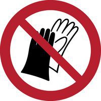 Panneau pictogramme Interdiction de porter des gants