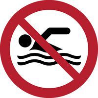 Panneau pictogramme Interdiction de nager