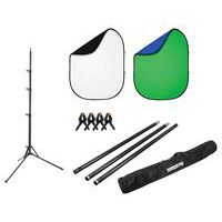 Kit support de fond pliable 150 x 210 cm avec 2 fonds réversibles