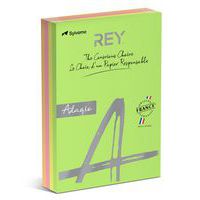 Ramette 500 feuilles A4 80g 4 teintes fluorescentes assorties - Rey thumbnail image