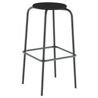 Tabouret Zoning H80 cm assise et dossier vernis piètement métal Mobidecor