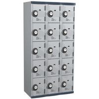 Vestiaire 15 cases Seamline Optimum® - 3 colonnes largeur 300 mm - Sur socle - Acial
