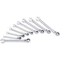 Jeu de 9 clés mixtes à cliquet réversibles - Manutan