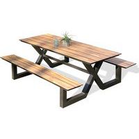 Table jardin avec bancs Vancouver 210x174cm - ParisGarden