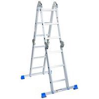 Échelle aluminium articulée, Matériau: Aluminium, Hauteur déplié: 3.3 m, Hauteur d’accès dépliée: 4.20 m