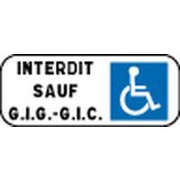 Panonceau pour panneaux de signalisation type B - M6h - Stationnement réservé aux personnes GIG-GIC