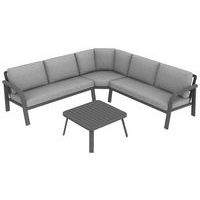 Ensemble détente Grasse angle : 1 table basse 1 canapé d'angle gris Proloisirs