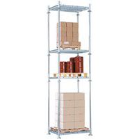 exemple de configuration d'un rack Manurack comprenant, de bas en haut :- 1 rack Manurack (1 plateau + 4 pieds)- 4 chandelles hauteur 2100 mm (en option)- 1 rack Manurack (1 plateau + 4 pieds)- 4 exemple de configuration d'un rack Manurack comprenant, de bas en haut :- 1 rack Manurack (1 plateau + 4 pieds)- 4 chandelles hauteur 2100 mm (en option)- 1 rack Manurack (1 plateau + 4 pieds)- 4