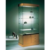 Vitrine Faggio - Avec armoire basse et éclairage LED