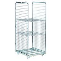 Roll conteneur 2 côtés et 2 tablettes - Capacité 400 kg - Manutan Expert