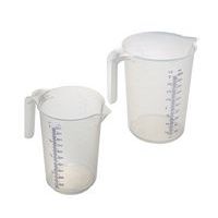 Pot Doseur Plastique Gradué - 2 Litres, Poignée Ouverte, Transparent, Pour Cuisiner Et Mesurer Les Ingrédients