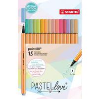 Etui carton 15 stylos feutres point 88 couleurs pastel - Stabilo thumbnail image
