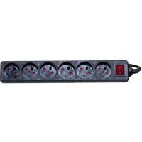 Multiprise 6 prises avec interrupteur noire - 1,5 m