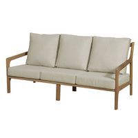 Canapé St Malo 3 places - assise dossier et piètement Iroko + coussin
