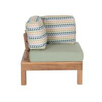 Fauteuil lounge d'angle Aris en Iroko avec coussin