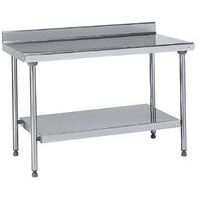 Table de préparation à dosseret 10 cm et étagère L 180cm