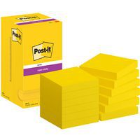 Notes Super Sticky Post-it® 76x76 mm 12 blocs jaune Post-it®