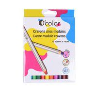 Boîte 12 crayons couleur effaçables gros module 3 en 1 - O-Color thumbnail image