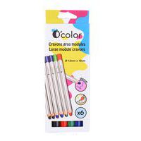 Boîte 6 crayons marqueurs effaçables gros module 3 en 1 - O-Color thumbnail image