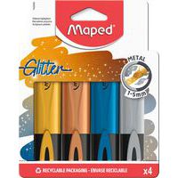 Boîte 4 surligneurs glitter métal couleurs assorties - Maped thumbnail image