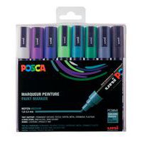 Set 8 markers pointe moyenne couleurs froides - Posca thumbnail image