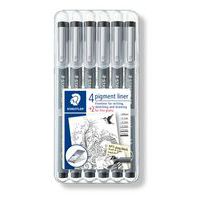 Etui 6 feutres pigment liner dont 2 gratuits - Staedtler
