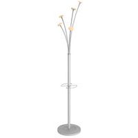Portemanteau Festy en acier gris - 5 patères bois