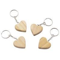 Set de 12 porte-clés bois en forme de cœur à décorer thumbnail image