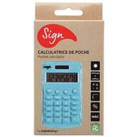 Calculatrice de poche scolaire 8 chiffres bleue thumbnail image 2
