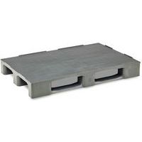 Palette noire recyclée 3 semelles avec plancher plein - MDM