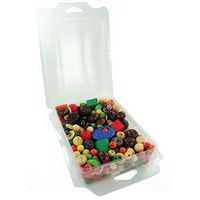 Boîte 200 g perles bois, formes et couleurs assorties - Innspiro thumbnail image