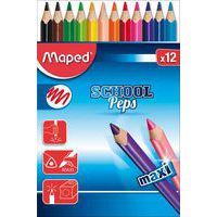 Boite 12 crayons géants triangulaires jumbo school'peps - Maped thumbnail image