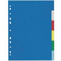 Jeu 6 intercalaires plastique A4 20/100e couleurs assorties - Purple